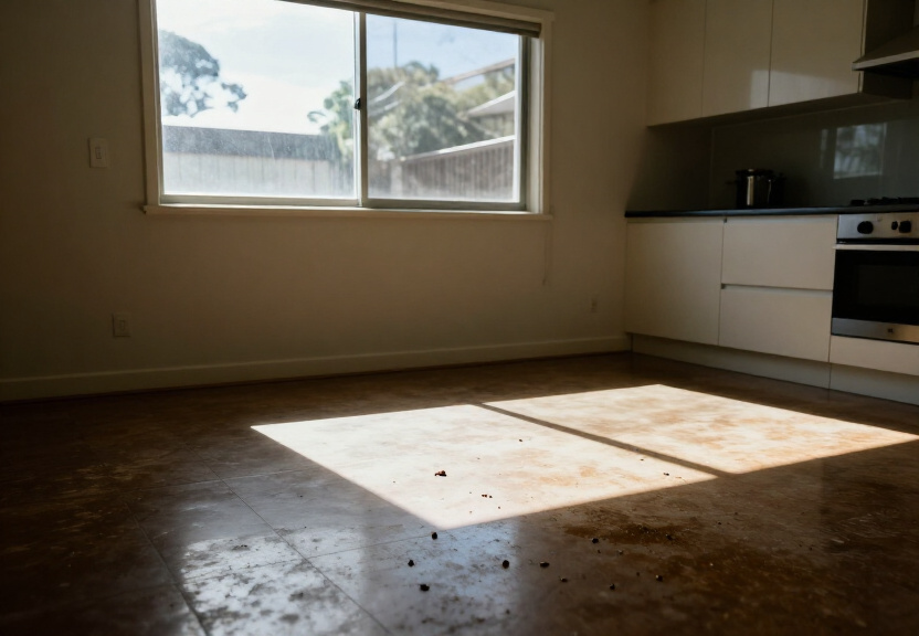 Rodent droppings and damage in a Telopea garage before treatment