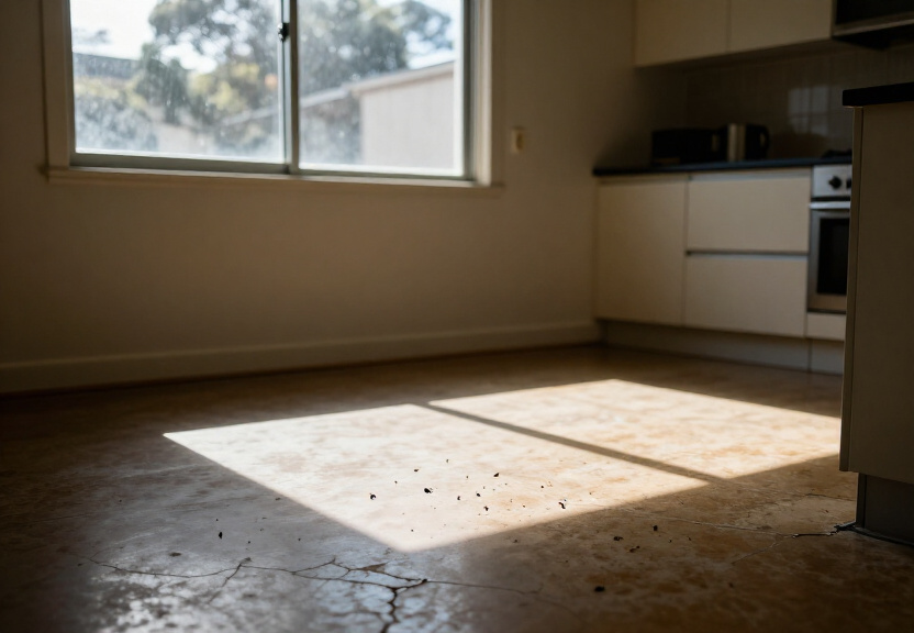 Cockroaches in a Telopea kitchen before treatment